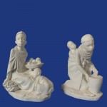 Africanas com fruta e pilão ajoelhada 17cm o par