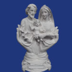 Busto sagrada família na mão 25x16cm