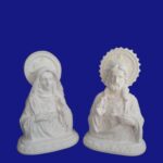Busto coração de Jesus e Maria rendado o par 21cm